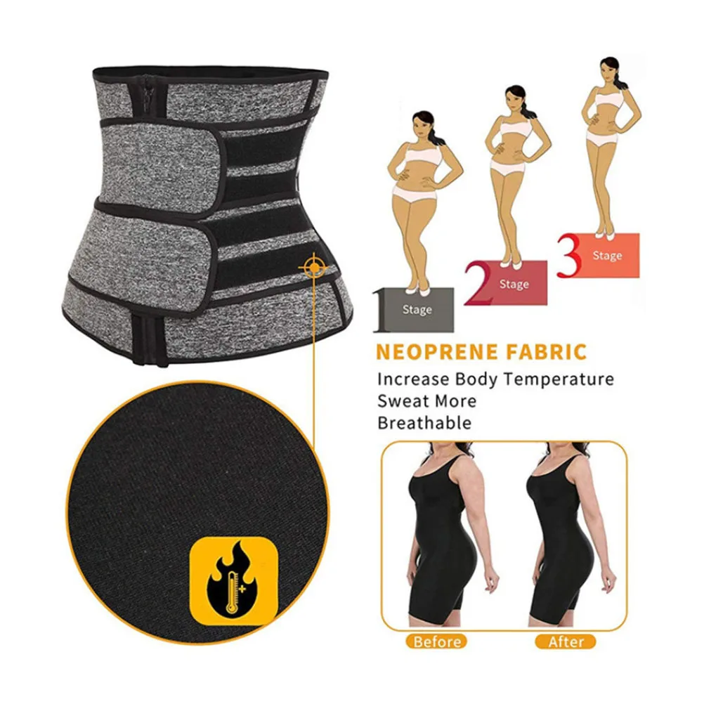 Fitness Waist Trainer Bodysuit Grey Size Xl Elastic Breathable Durable Women Body Shaper Slimming Bustier Tops