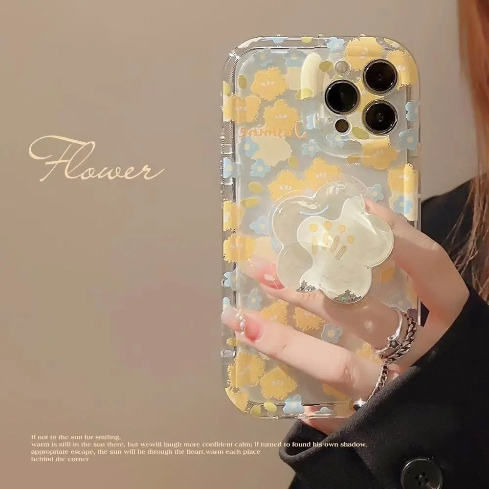 Jasmine Flower Grip Tok Holder Phone Case For Motorola Moto G53 G73 G72 G23 G13 G22 G30 G10 G20 G9 Play E22 E22i E13 E7 Plus