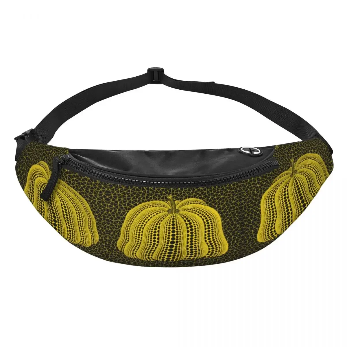 Sac banane Yayoi Kusama Pumkin pour hommes et femmes, sac de taille à bandoulière personnalisé, peinture abstraite, course à pied, téléphone, poudres d'argent