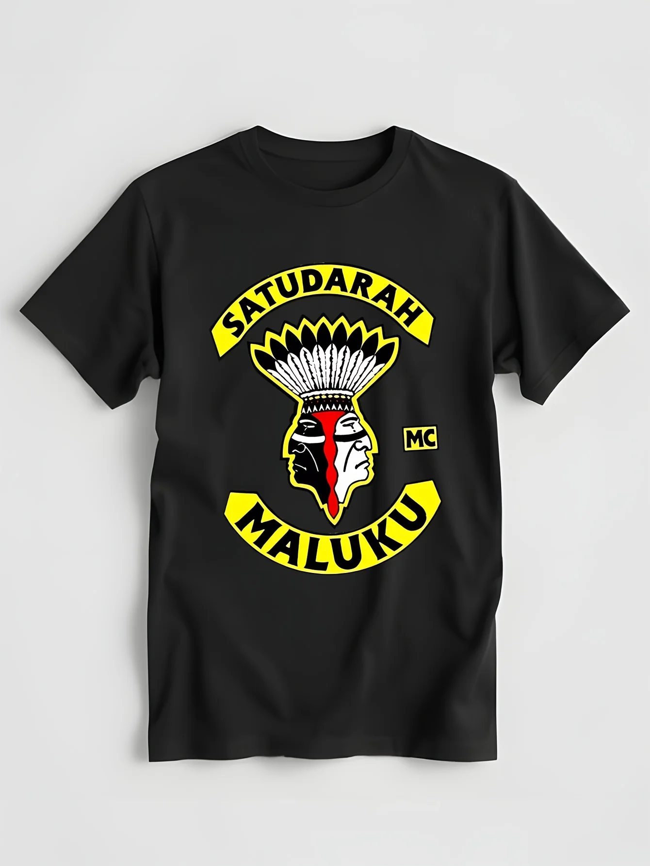 2024 Street Fashion Adult Mens Cool Printed T Shirt Satudarah Mc World Maluku Motorcycle Mens T-shirt