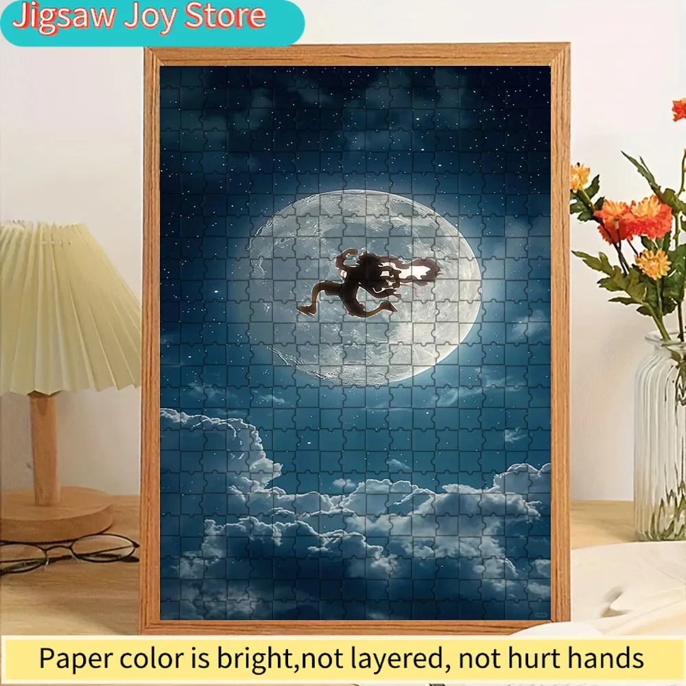 

Anime One Piece Monkey D. Luffy Gear 5 Silhouette Moonlit Night Scene Paper Puzzle, Creative Gift For Anime Fans And Home Decor