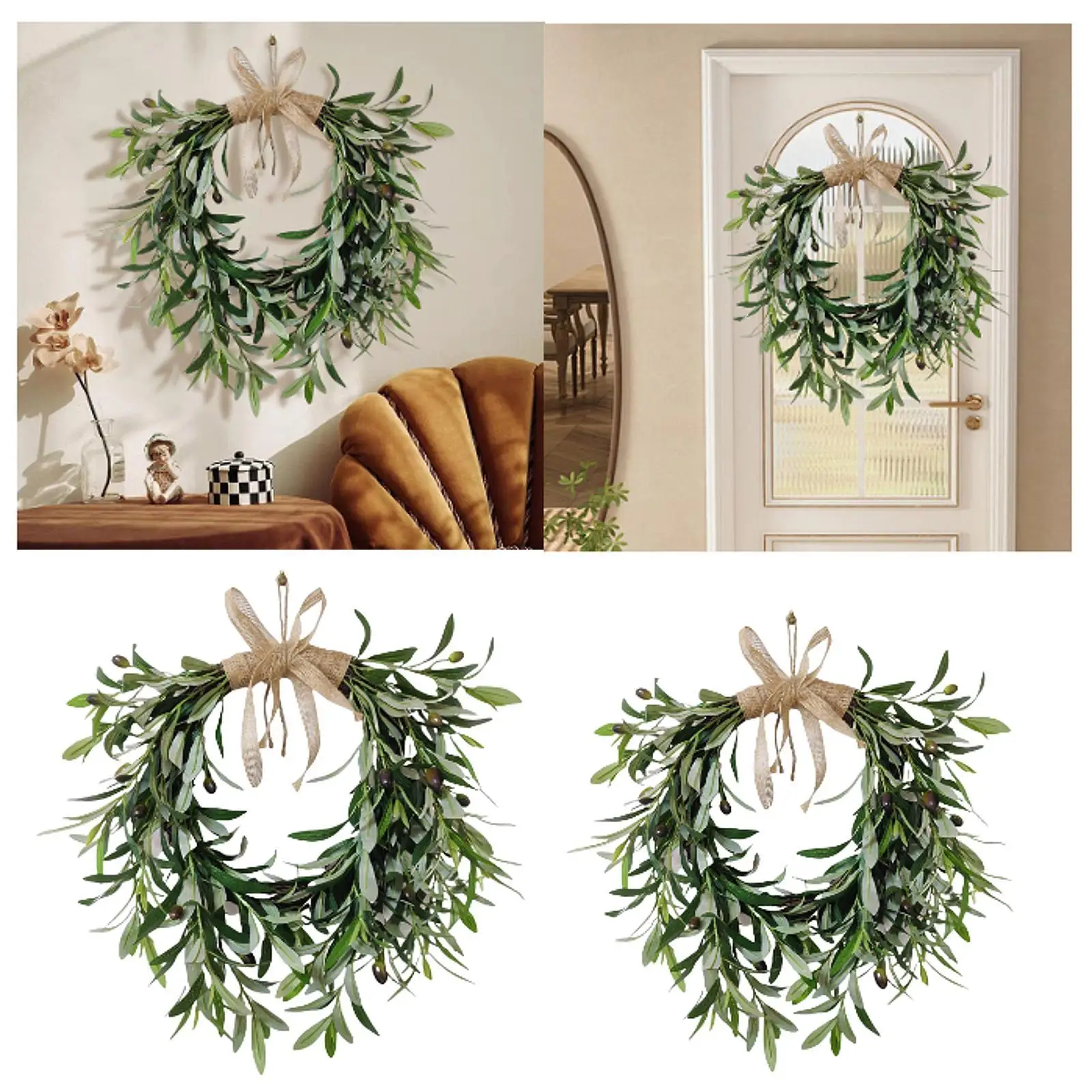 

Искусственный оливковый венок, зелень, венок, орнамент, подвесная гирлянда в деревенском стиле