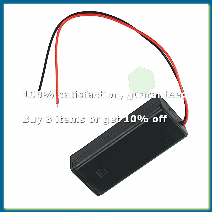2 x 2 x AAA 3 V Battery Holder Case Box Wire ON / OFF Switch m Cover-DTD2