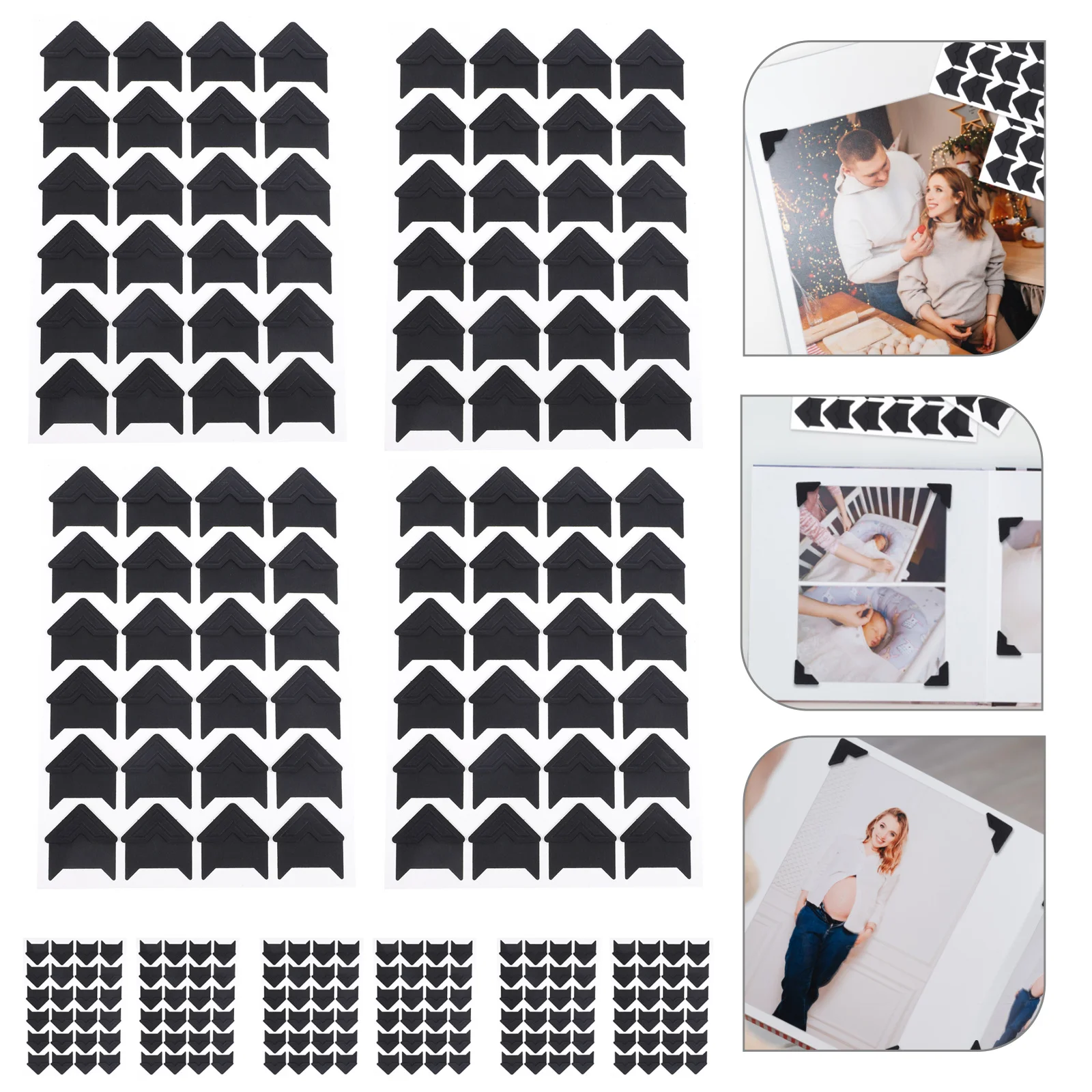 

10 Sheets Photo Mounting Self Adhesive Picture Corners For Scrapbooking Diy Album Decor Scrapbook Corners Sticker Storage Book