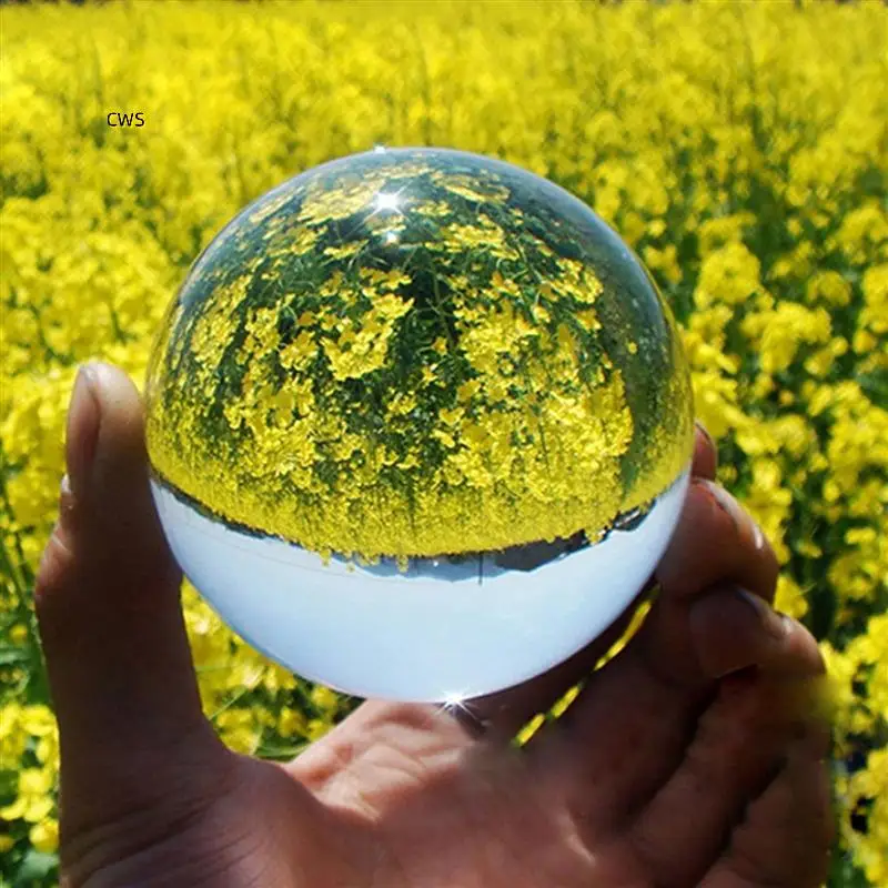 

3X Transparent Color Glass Crystal Ball Healing Sphere Photography Props Ball Decor 60Mm