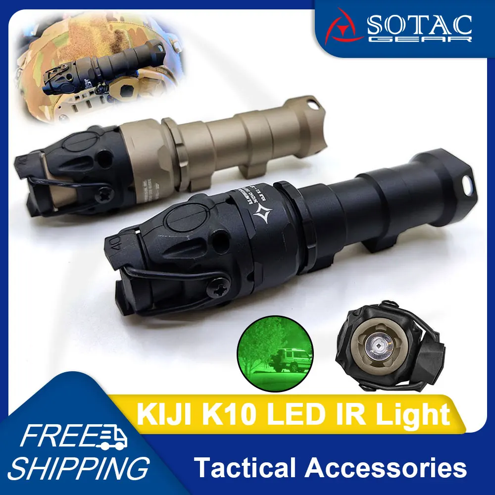 Tactical Gear KIJI K10 Scout Light with IR or LED Function Aluminum CNC Flashlight Hunting Accessories SOTAC