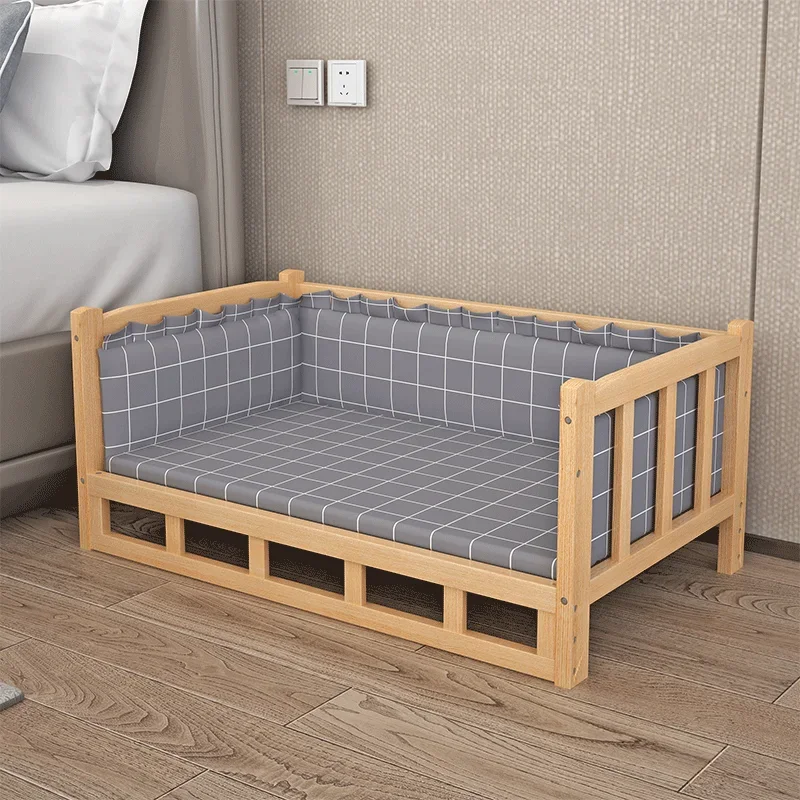 

Solid Wood Material Dog Kennel Dog Bed Smooth Polished Teddy Dog Kennel Golden Retriever Detachable Pet Bed Solid Wood Cat Kenne