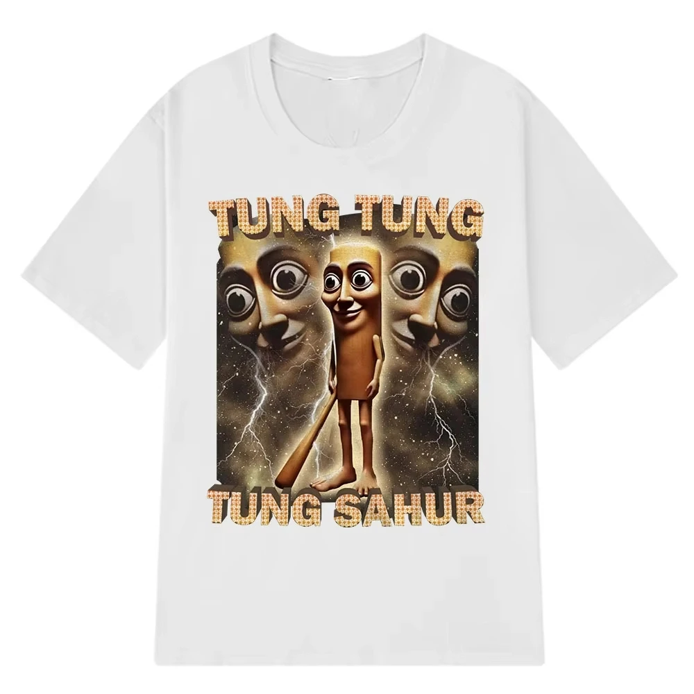 Tung Sahur Graphic Printed T-Shirt Men Summer Casual Loose Fashion Harajuku Kawaii T-shirt Women's Y2K Clothing Unisex