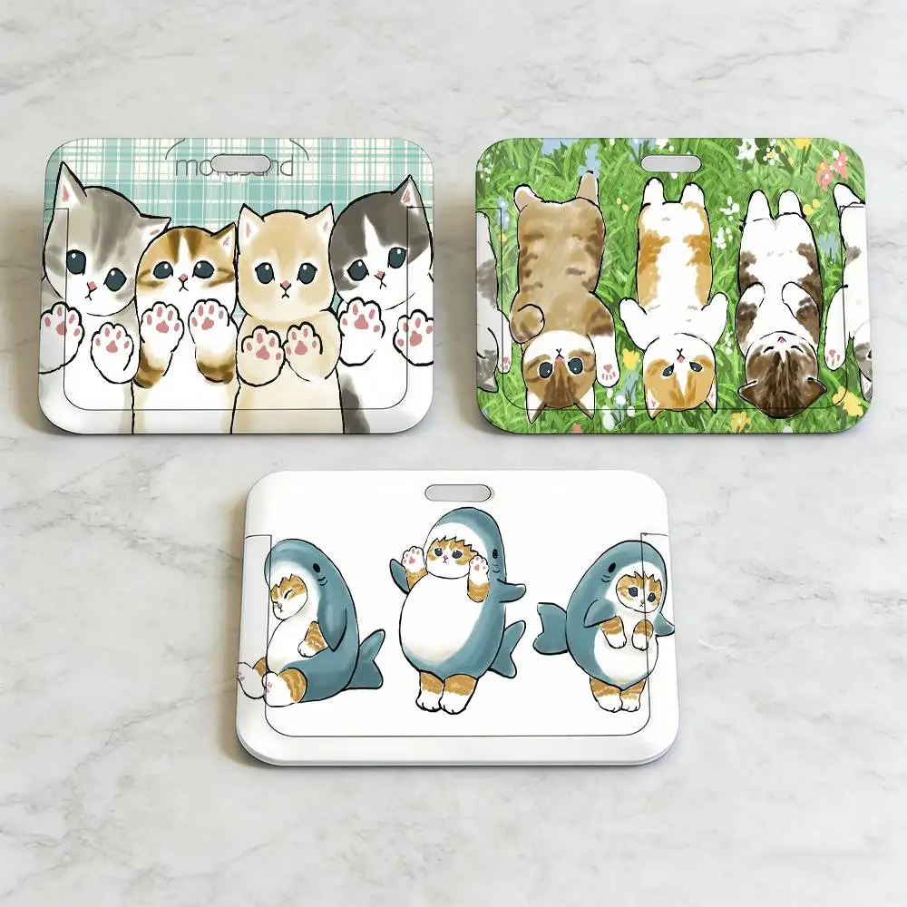 Cartoon Cat M-mofusand Cute ID Card Holder Neck Strap Pendant Door Holder Lanyards Keychain Work Credential Case Gift