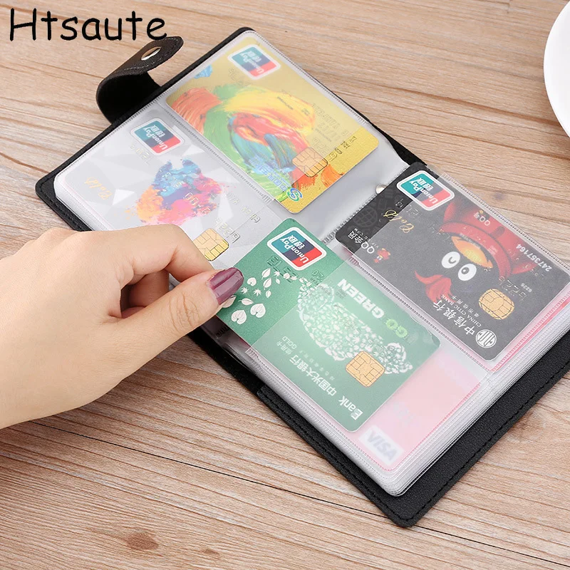 

Multi-card Slot Solid Color Portable PU Leather Card Case Universal Bank Credit Card ID Bus Card Holder Travel Organizer Wallets