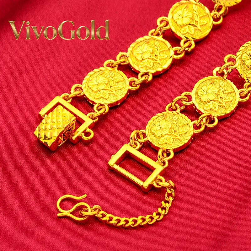 

Браслет VivoGold24K Gold Rose из чистого золота AU999 с 3D-дизайном распускающейся розы, нежными прозрачными лепестками, элегантный и романтичный.