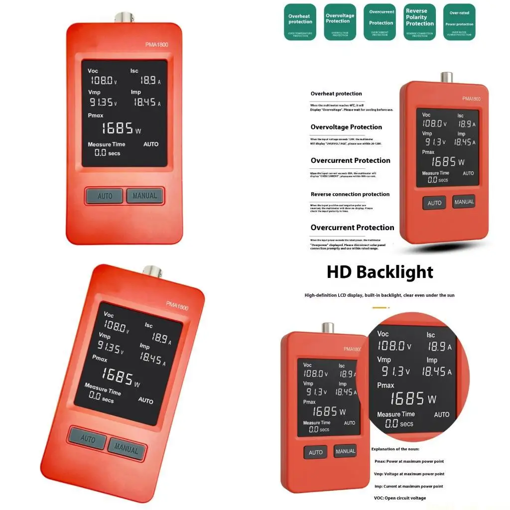 

A2BE Permanent ABS Photovoltaic Tester For Photovoltaic Panel Efficiency Analysis Highlighting 720P Screen And MPPT Following