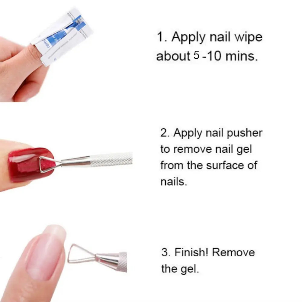 LULAA – poussoir à cuticules en acier inoxydable, stylo à points pour ongles double face, dissolvant de peau morte en métal pour manucure et pédicure professionnelle