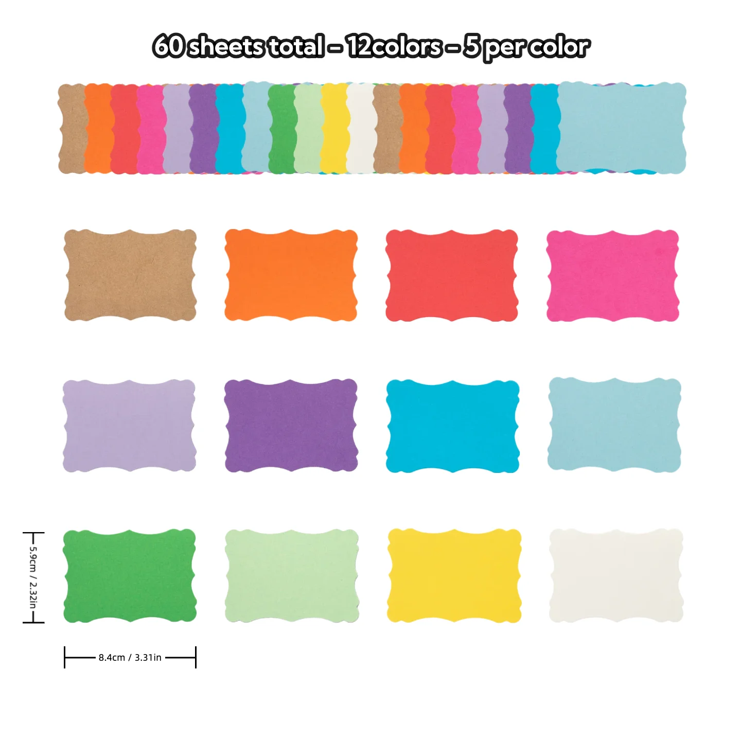 

60 Pieces Small Mini Business Cards Vintage Assorted Colors Blank Note Cards Gift Word Card for Business Cards, Gift Cards