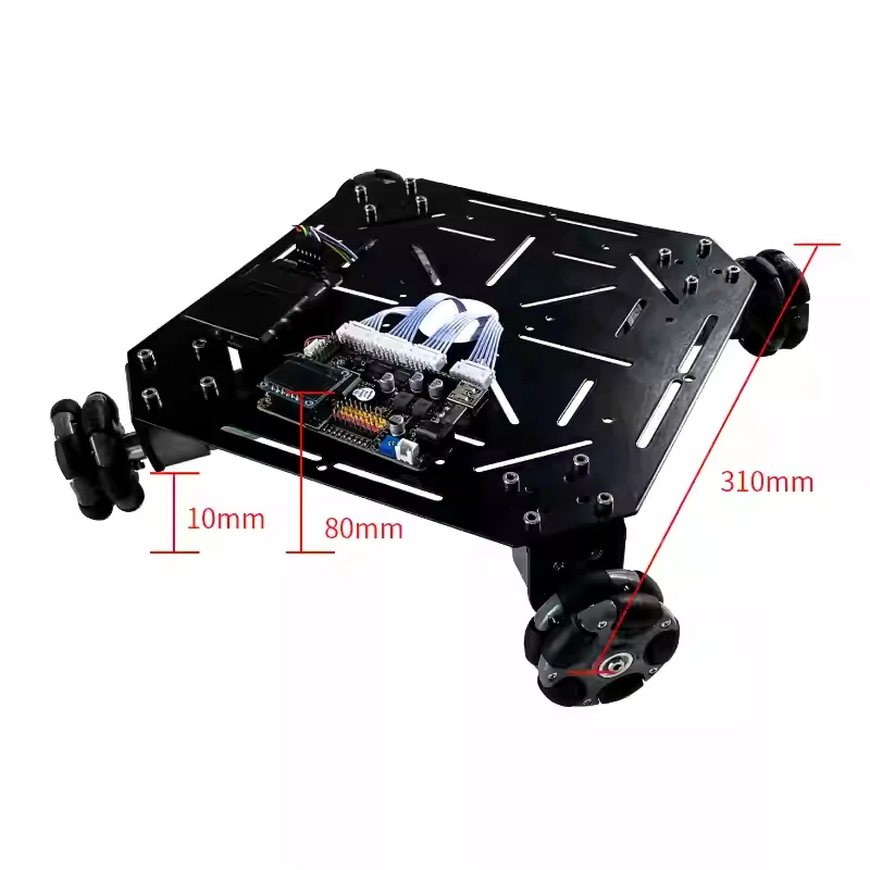 ROS 4WD-carrito de ruedas omnidireccional, chasis de acero, tracción en las 4 ruedas, rueda Universal, vehículo móvil, Robot, tanque RC, Kit programable