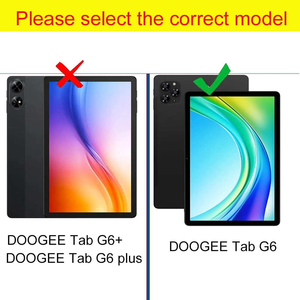 Funda Case for DOOGEE G6 2025 11'inch Tablet PC PU Leather Two-fold Stand Adsorption Case Cover with Hand Strap