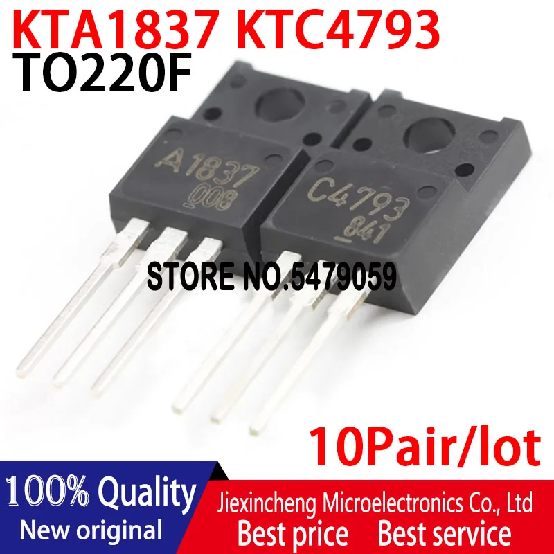 New original Transistor KTA1837 A1837 KTC4793 C4793 TO220F Audio Power Booster