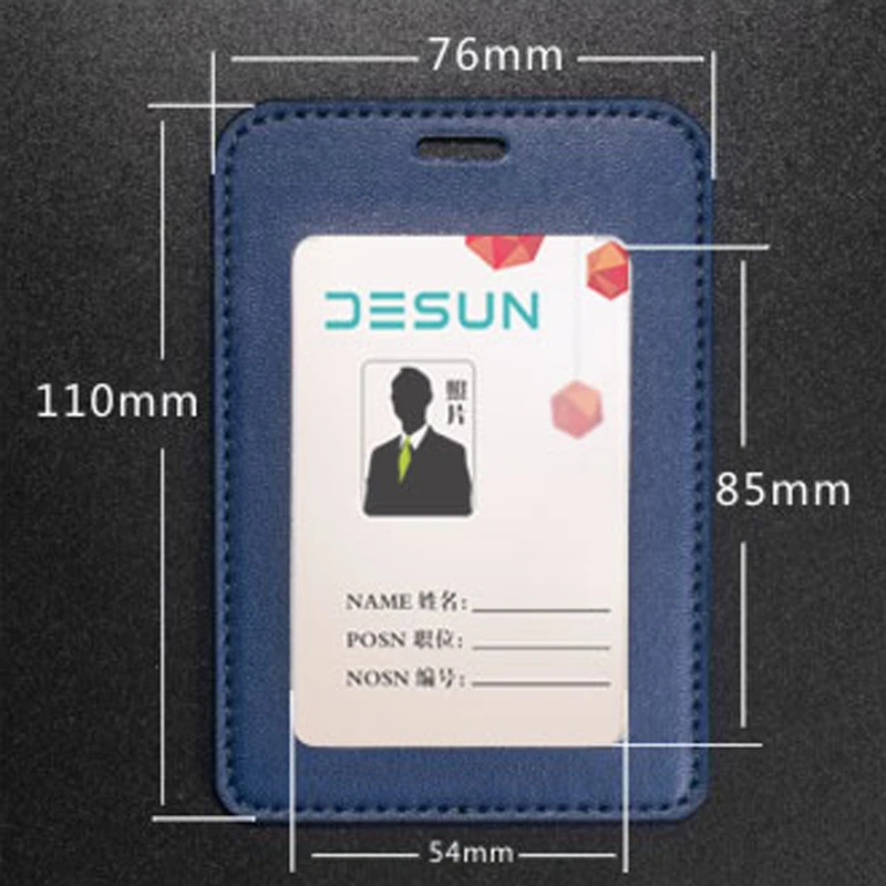 Super Quality Eco-friendly PU leather Business ID Card Holder Badge License With Lanyard Multi-Color Options (Standard Size)