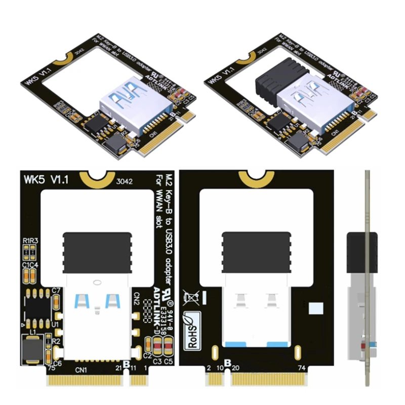 Laptop M.2 B Key To Bluetooth-Compatible Wifi Network Card USB 3.0 SSD NGFF 3042 Converter M2 Key-B WWAN 4G Slot To USB