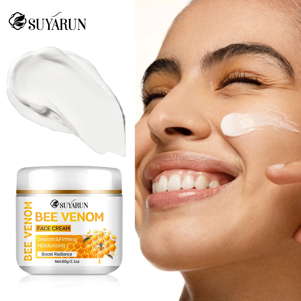 SUYARUN  Bee Venom Cream with Sunflower Oil, Chamomile & Aloe - Anti-Aging Hydrating Soothing Moisturizer for All Skin Types.