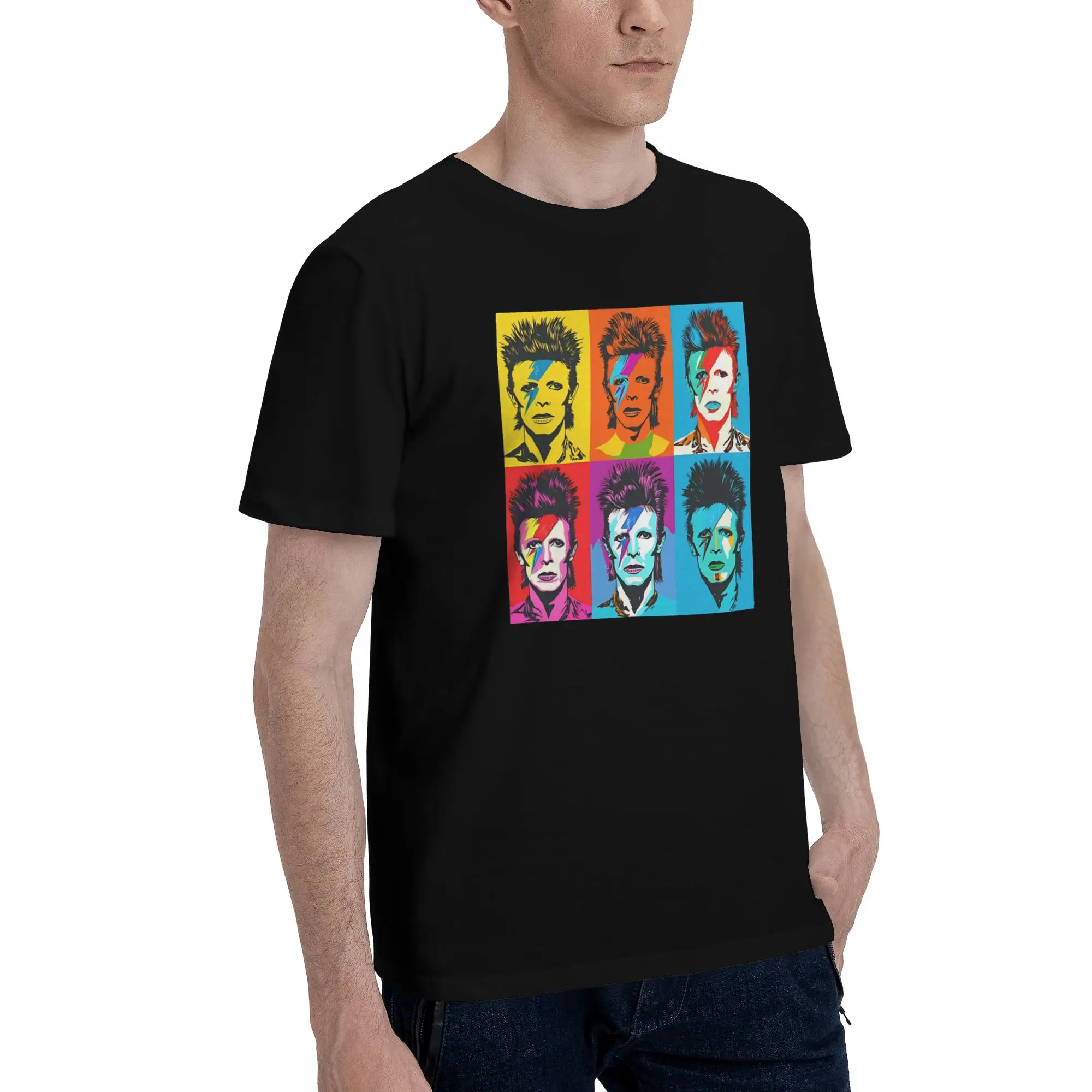 1 Piece Many Graphic 100% Cotton T-Shirt Aladdin Sane Tops Tees For Men
