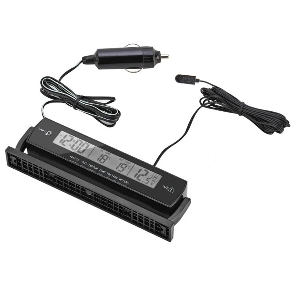 

Voltage Temperature Meter Blue Backlight -50 To 70℃ Digital Display Car Monitor Outdoor Indoor Use Vehicle