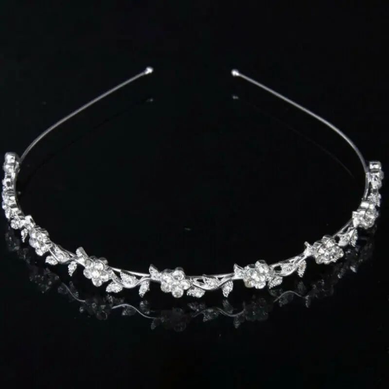 

Elegant Rhinestone Alloy Tiara Headband Flower Design Wedding Engagement Prom Wedding Headband Rhinestone Tiara