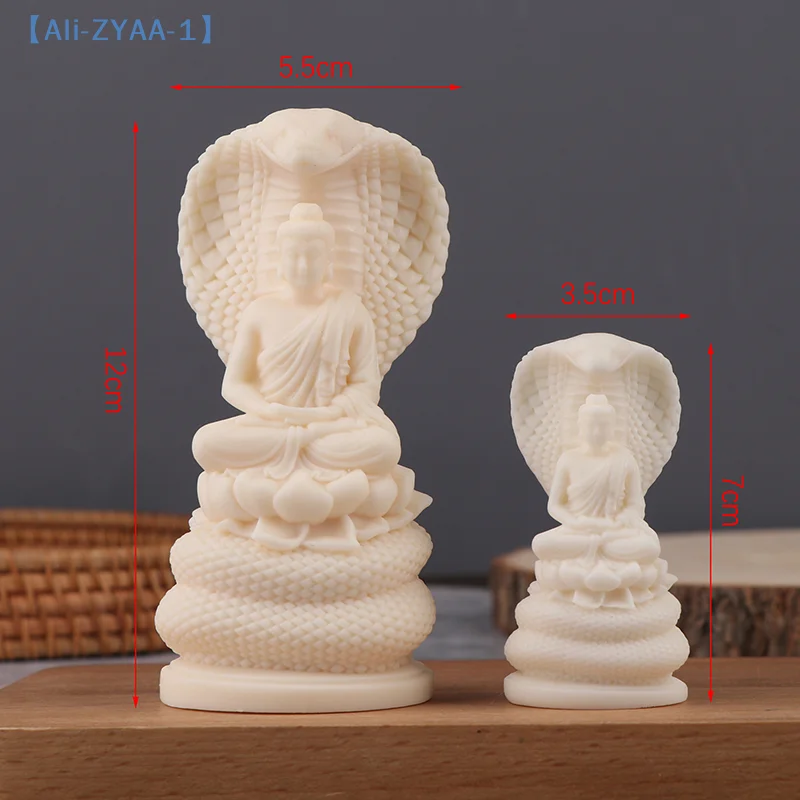 【ZYAA-1】1Pcs White Snake Sakyamuni Buddha Statue Feng Shui Decor For Home And Office Wealth And Good Luck Religious Gift