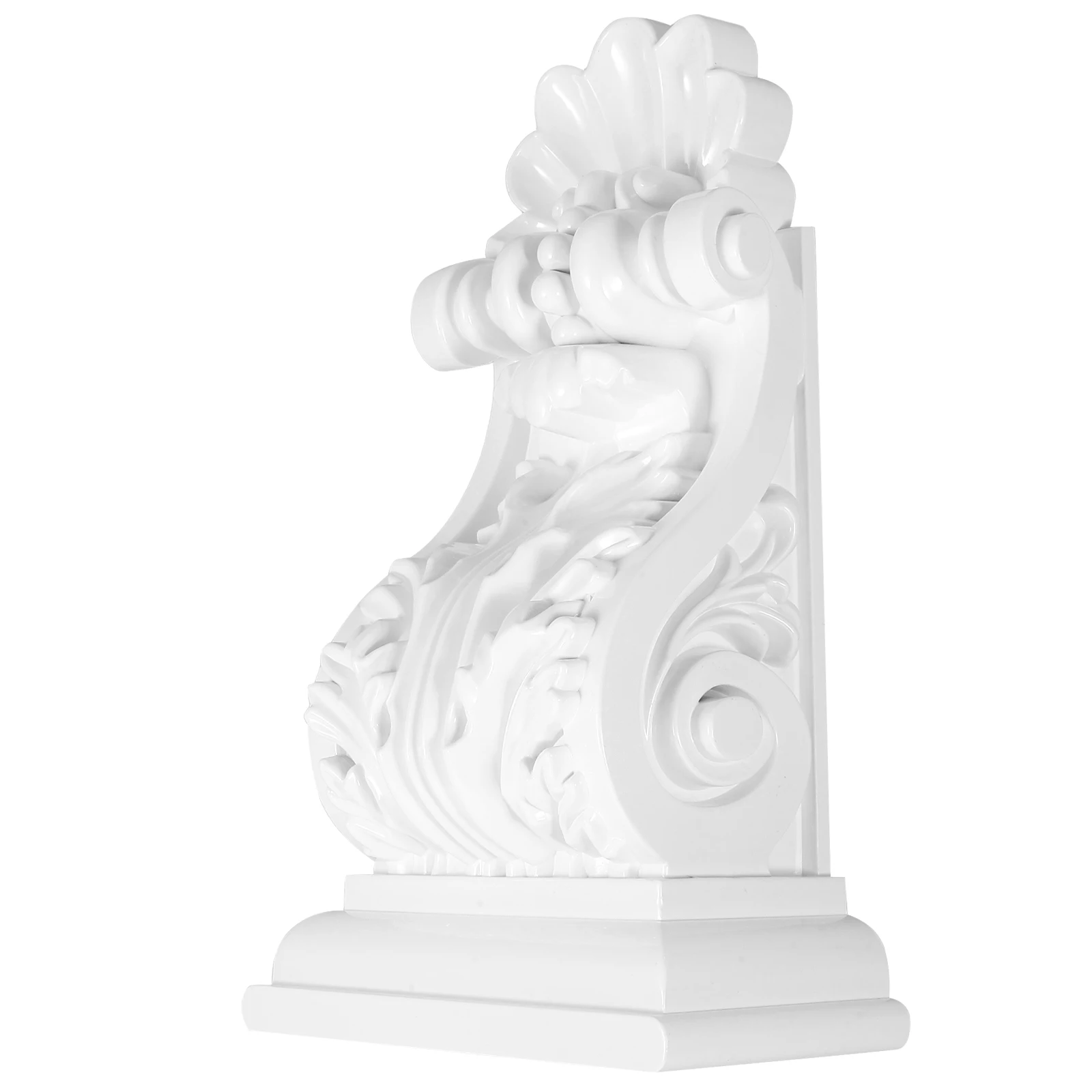 

European Style Decorative Applique Corbel White Carved Floral Ceiling Wall Corner Decor Lightweight Durable ABS Non-Gypsum