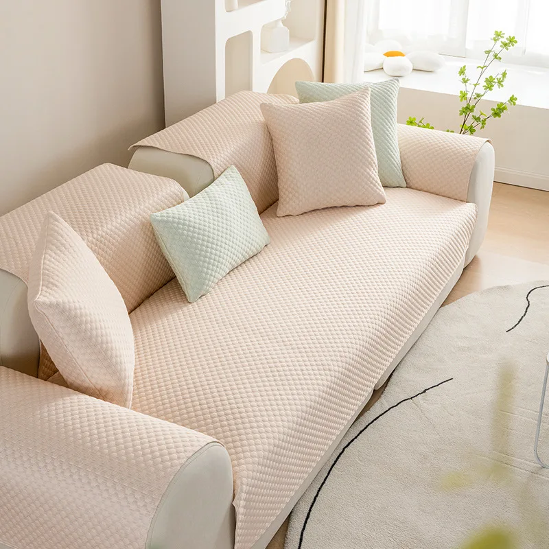 

Washable Technology Fabric Cool-feeling Summer Summer Non-slip Solid Color Nordic Modern Simple Sofa Cushion Cover Towel