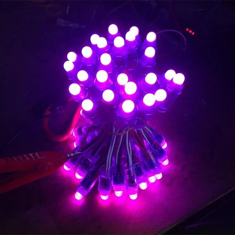 50pcs DC 5V input WS2811 Full Color LED Pixel Light Module 12mm IP68 waterproof RGB color 1903IC Digital LED christmas Light