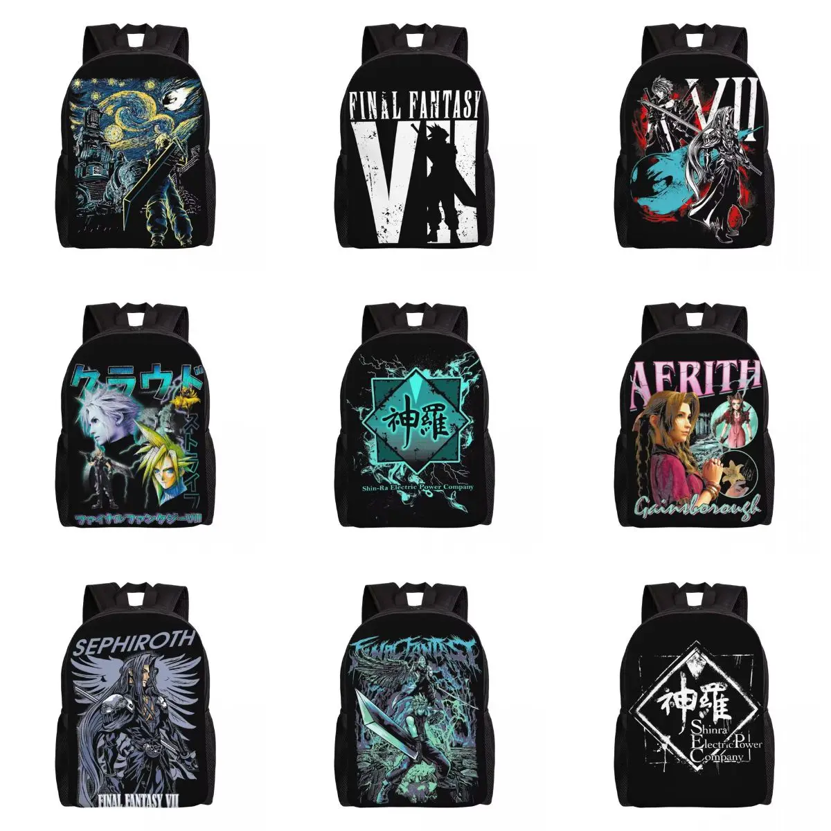 Aerith Gainsboro Vintage Final Fantasy 7 Backpack Student Video Games Backpacks Aesthetic High School Bags College Rucksack