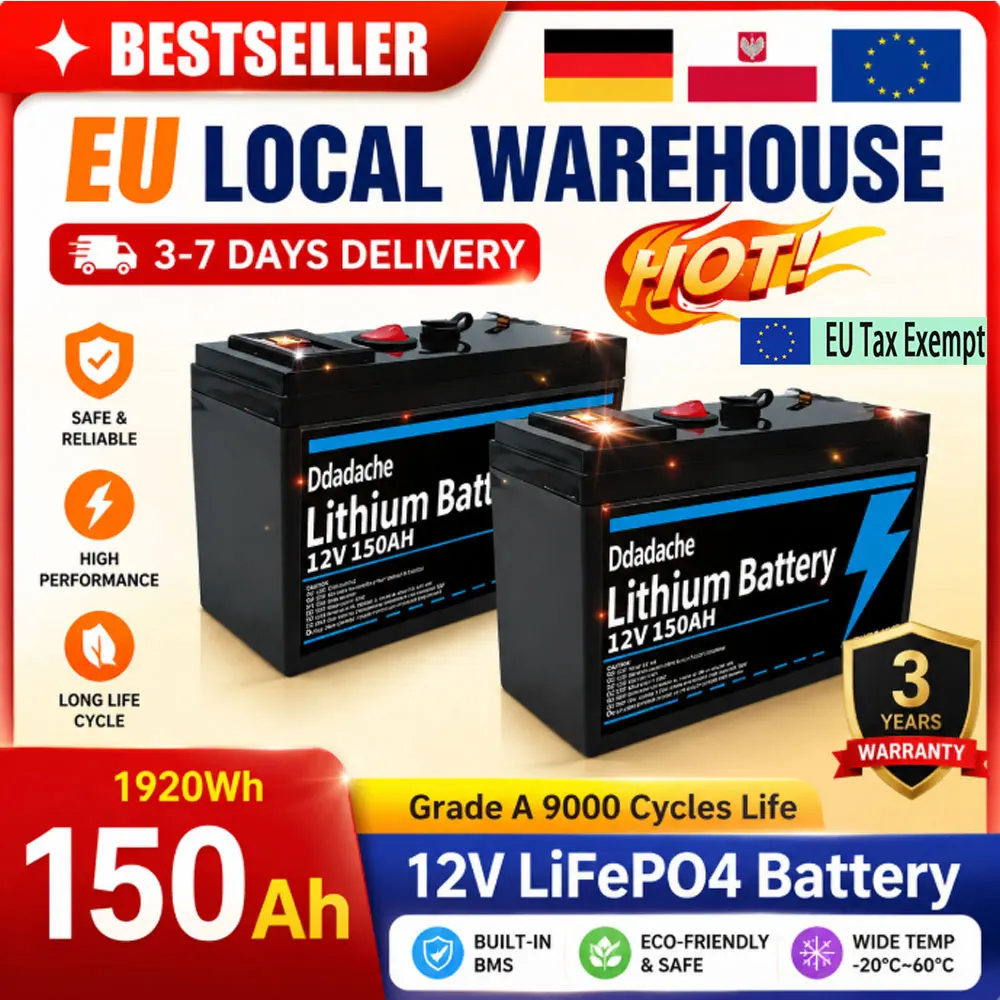 🎁 Akumulator litowy LiFePO4 12V 150Ah, do UPS, echosondy do kajaków, paneli słonecznych, zabawek elektrycznych, hulajnóg, kamperów, łodzi.