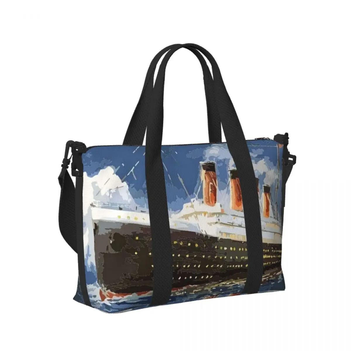 

Custom The Most Popular Ship Of All Times, Titanic. Beach Travel Bag Tote Bags for Gym Sport Women Shopping Duffle Shoulder Bag