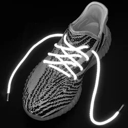 Trampki 1 para fluorescencyjne Sneaker Shoestrings Sport 3M metalowa główka odblaskowy sznur okrągły buty koronkowe sznurowadła bezpieczeństwa