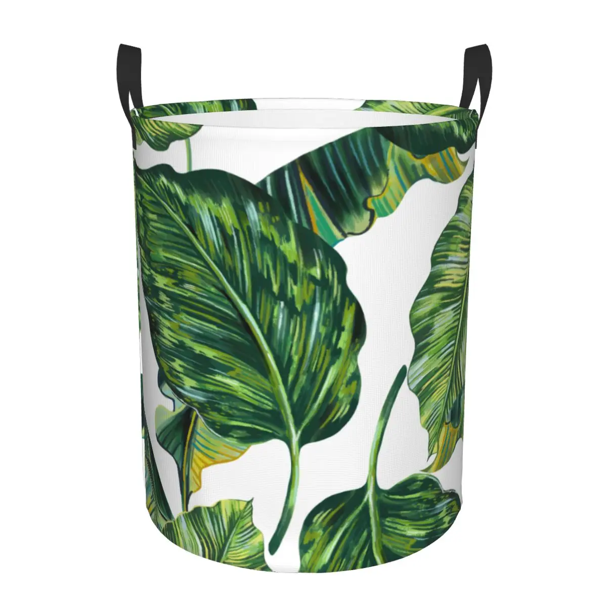 

Dirty Laundry Basket Tropical Leaves Jungle Leaf Folding Clothing Storage Bucket Toy Basket Home Waterproof Organizer