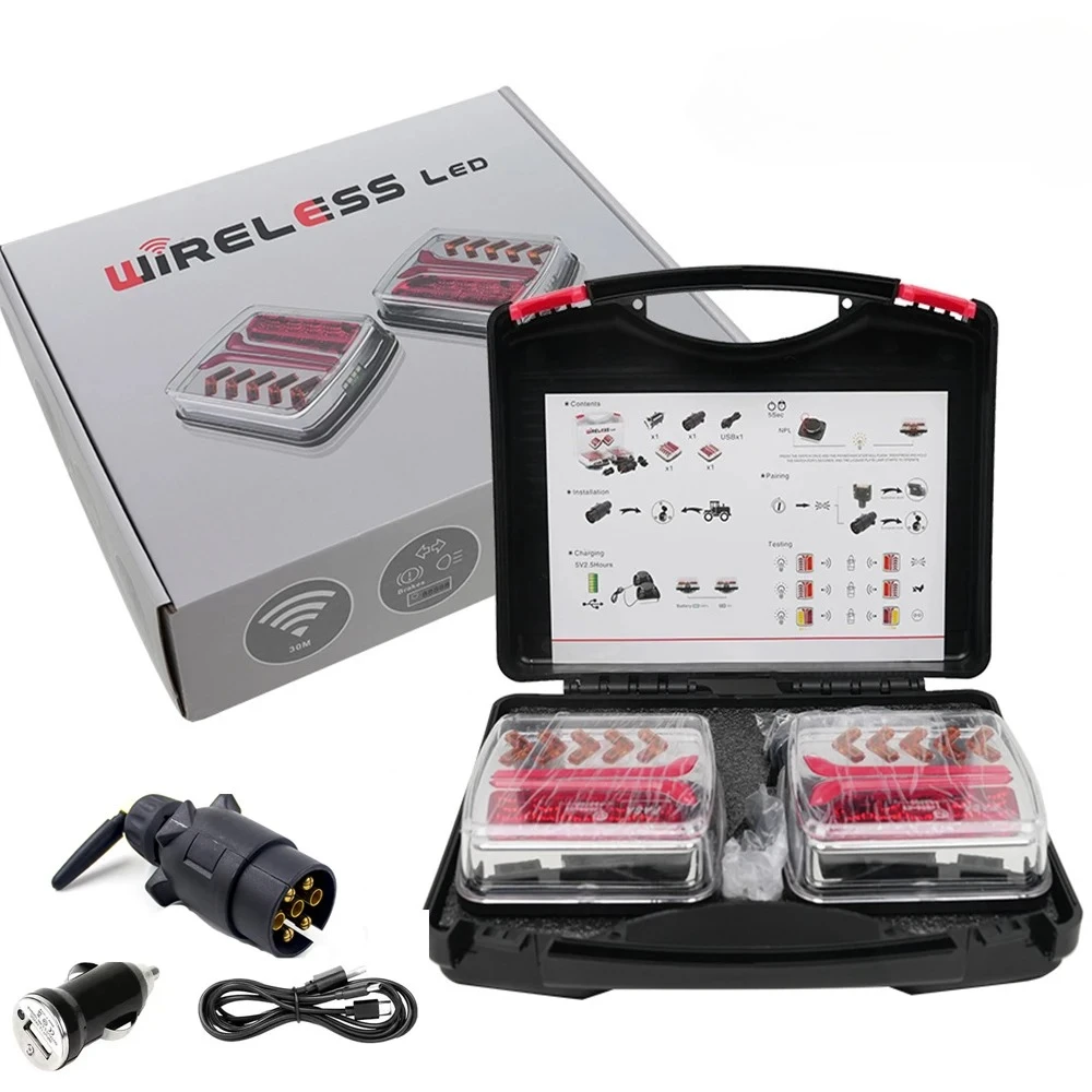 

Wireless Magnetic LED Truck Rear Tail Light Trailer Rear Light Signal Warning Brake Light Towing Trailer Caravan Camper Lorry RV