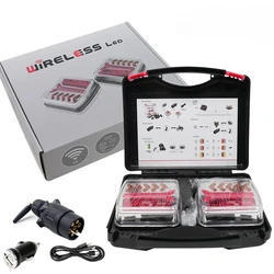 Wireless Magnetic LED Truck Rear Tail Light Trailer Rear Light Signal Warning Brake Light Towing Trailer Caravan Camper Lorry RV
