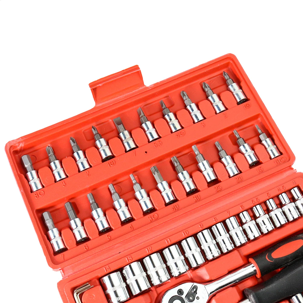 Metric Socket Wrench Set for Motorcycle Repair Ratchet Screwdriver Nut Tool Head Spanner Combination Auto Repair Tool Set Open