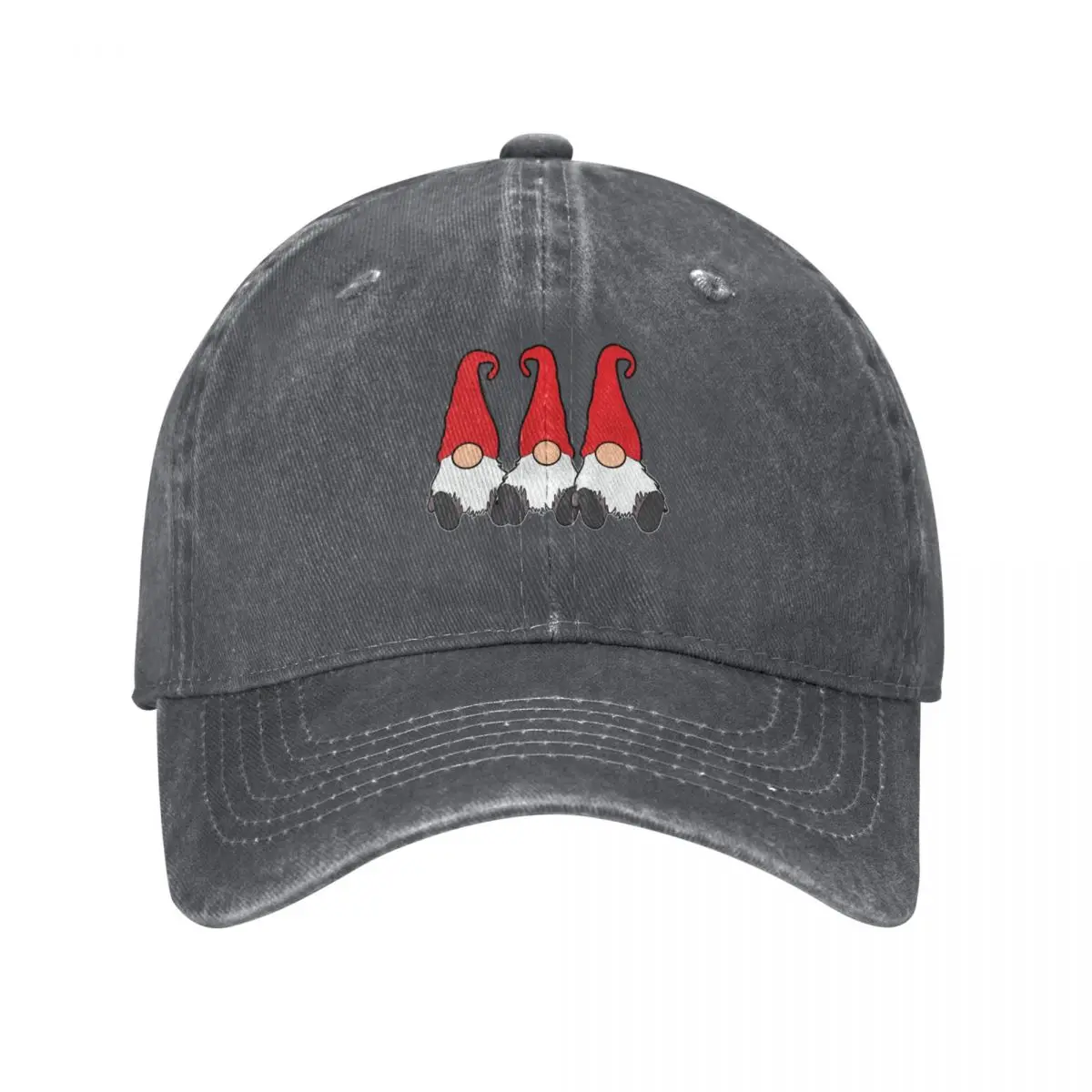 3 Nordic Gnomes Winter Christmas Swedish Tomte Cute Elves Baseball Cap Golf Cap Sunscreen New In Hat Women's Hats Men's