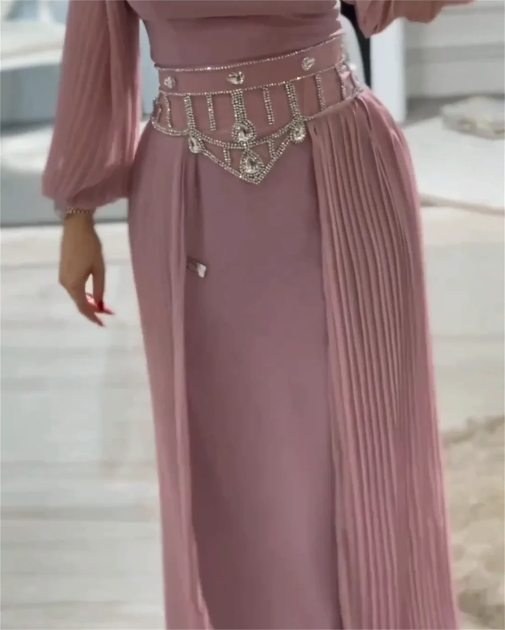 Personalizzato semplice squisito quadrato a-line che borda chiffon occasione formale abito abiti da sera per le donne elegante lusso 2023