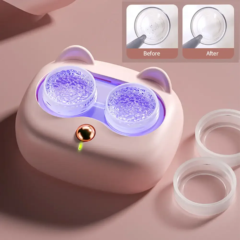 Portable Contact Lens Cleaner High Frequency Vibration Contact Lens Cleaning Case Beauty Pupil Storage Cleaning Container Tools