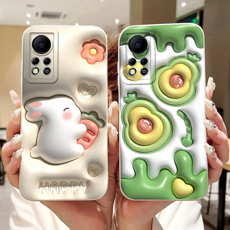 Luxury Fashion Back Cover For Infinix Hot 11S NFC  Hot 11 G37 Coque For Infinix X689F Hot 10S NFC Phone Case Rabbit Cat Bumper