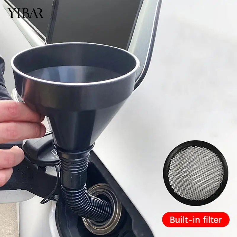 2-In-1 Refueling Funnel With Strainer Can Spout For Oil Water Fuel Petrol Gasoline For Auto Car Motorcycle Bike Truck ATV