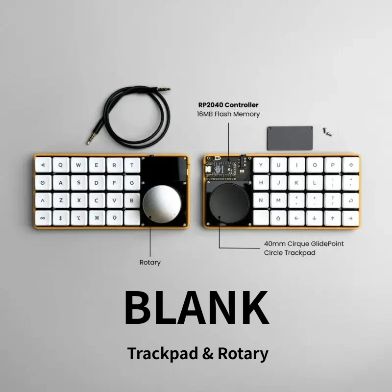 Blank Wired Low Profile Split Keyboard with Trackpad & Rotary VIAL Firmware Hot Swap Support Choc V1/V2 Ortho Planck Keyboard