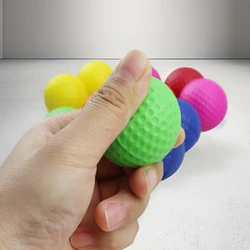 1Pc 42mm Mixing Color PU Foam Hand Grips Solid Sponge Soft Balls Indoor Golf Rehabilitation Practice Round Grip Ball