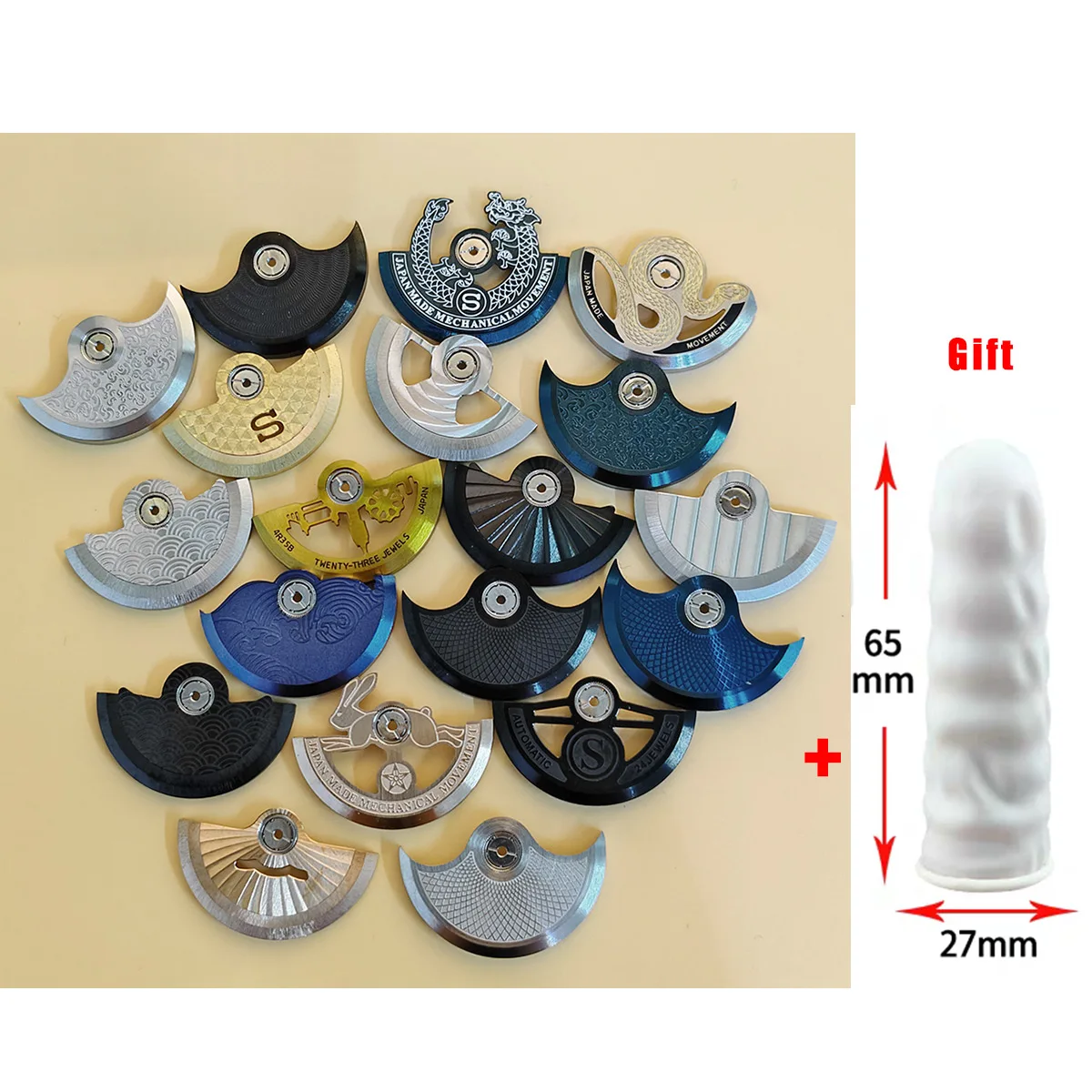 

NH35 Rotor Automatic Hammer Fit for NH36 NH38 NH39 4R35 7S26 NH35 Movement Oscillating Weight Hammer Rotor with finger cots