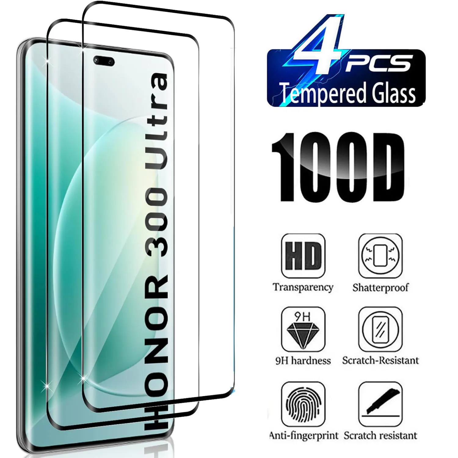 

2/4Pcs Tempered Glass For Huawei Honor 300 Ultra/Honor 300 Pro 5G 9H Curved Screen Protector
