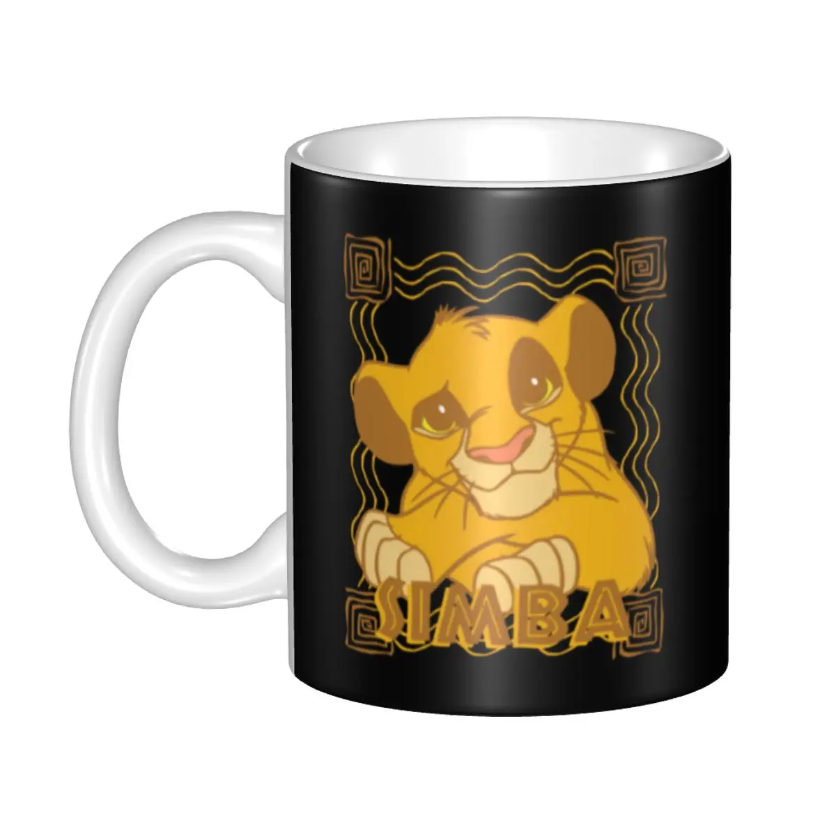 

Кофейная кружка Короля Лев, сделай сам, персонализированная керамическая кружка Simba Cub для чая, молока, чашка