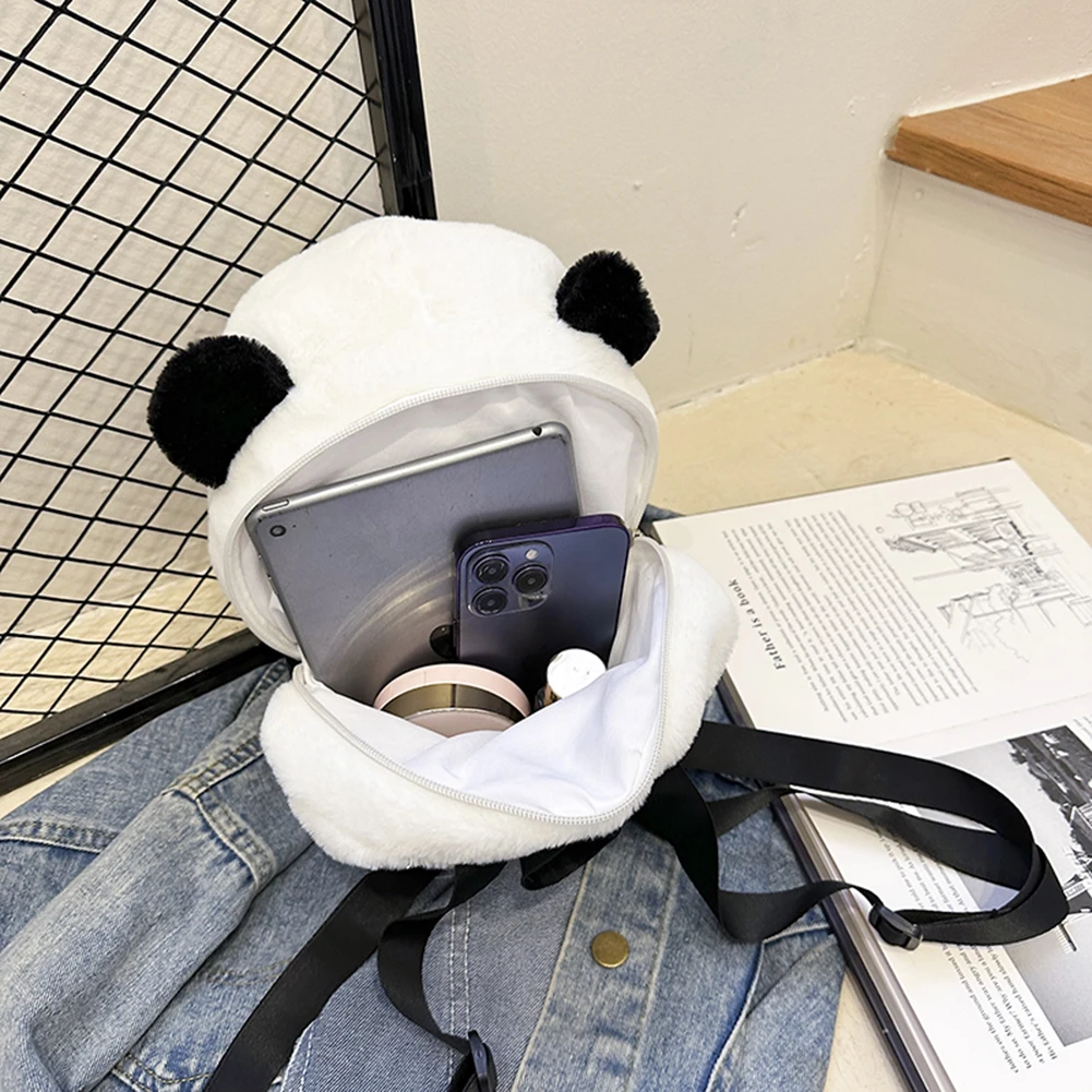 Panda Tier Niedlicher Rucksack Lässiger Plüsch Kindergartenrucksack Mode Einfacher verstellbarer Riemen Kawaii Mädchen Jungen Plüschtasche